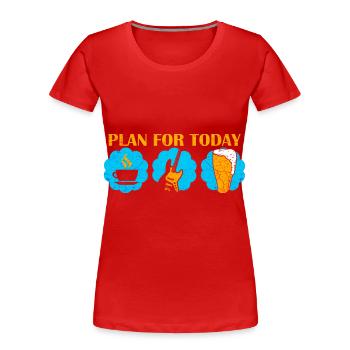 Rock and Roll Plan - Frauen Premium Bio T-Shirt - Rot - Vorne - Mia (176cm)