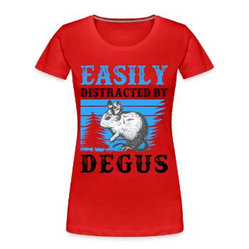 Degu slightly distracted Chilean rodent - Women's Premium Organic T-Shirt - red - Front - Mia (176cm)