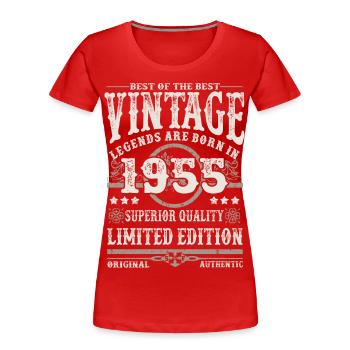 Legenden werden 1955 geboren - Frauen Premium Bio T-Shirt - Rot - Vorne - Mia (176cm)