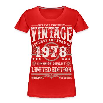 Legenden werden 1978 geboren - Frauen Premium Bio T-Shirt - Rot - Vorne - Mia (176cm)