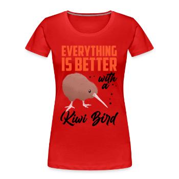 Kiwi Vogel alles besser Neuseeland Kiwi - Frauen Premium Bio T-Shirt - Rot - Vorne - Mia (176cm)