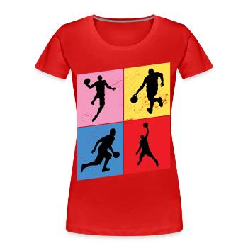 Basketball Basketball Player Player Vintage Retro - Women's Premium Organic T-Shirt - red - Front - Mia (176cm)