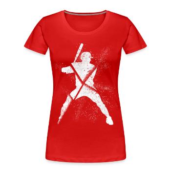 Joueur de baseball Grunge Splash Home Run - T-shirt bio Premium Femme - rouge - Devant - Mia (176cm)
