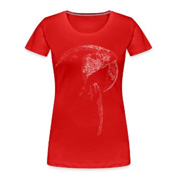 Ara Linien Kunst - Frauen Premium Bio T-Shirt - Rot - Vorne - Mia (176cm)