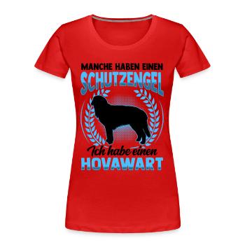 Mein Hovawart ist mein Schutzengel - Frauen Premium Bio T-Shirt - Rot - Vorne - Mia (176cm)