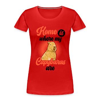Capybara is my home Capybara - Women's Premium Organic T-Shirt - red - Front - Mia (176cm)