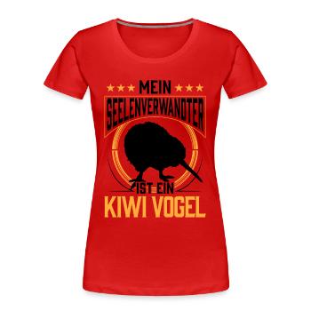 Kiwi Vogel mein Seelenverwandter Neuseeland - Frauen Premium Bio T-Shirt - Rot - Vorne - Mia (176cm)