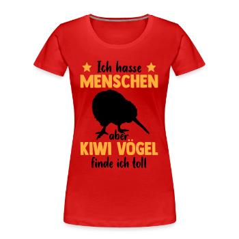 Kiwi Vogel finde ich toll Neuseeländischer Kiwi - Frauen Premium Bio T-Shirt - Rot - Vorne - Mia (176cm)