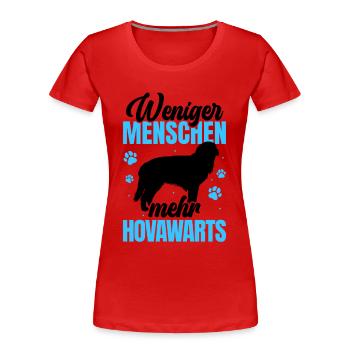 Mehr Hovawart derber Bauernhund - Frauen Premium Bio T-Shirt - Rot - Vorne - Mia (176cm)