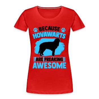 Hovawart ist fantastisch derber Bauernhund - Frauen Premium Bio T-Shirt - Rot - Vorne - Mia (176cm)