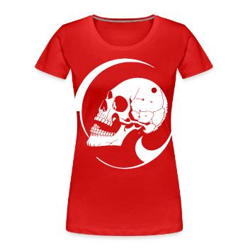 Horreur Crâne Crâne Art Crâne Gothique Heavy Metal - T-shirt bio Premium Femme - rouge - Devant - Mia (176cm)