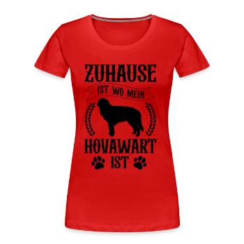 Hovawart ist mein Zuhause Derber Bauernhund - Frauen Premium Bio T-Shirt - Rot - Vorne - Mia (176cm)