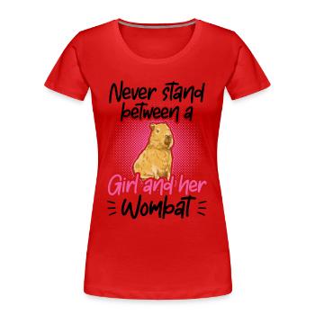 Girl and her capybara capybara - Women's Premium Organic T-Shirt - red - Front - Mia (176cm)