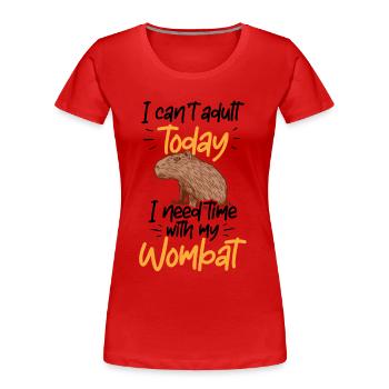 Need Time with Capybara Capybara - Women's Premium Organic T-Shirt - red - Front - Mia (176cm)