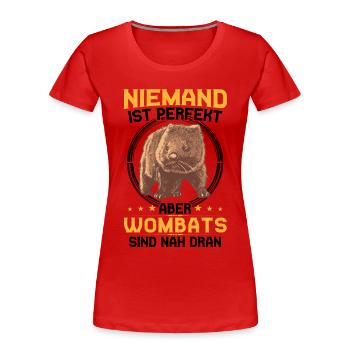 Wombat is perfect Australia marsupial - Women's Premium Organic T-Shirt - red - Front - Mia (176cm)