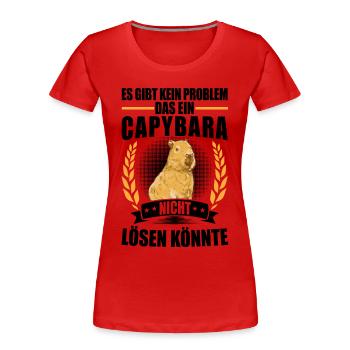 Capybara solves problems South America capybara - Women's Premium Organic T-Shirt - red - Front - Mia (176cm)
