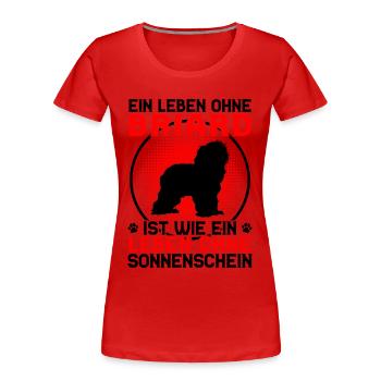 Life without Briard Berger de Brie Briard - Women's Premium Organic T-Shirt - red - Front - Mia (176cm)