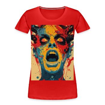 The Female Devil - Frauen Premium Bio T-Shirt - Rot - Vorne - Mia (176cm)