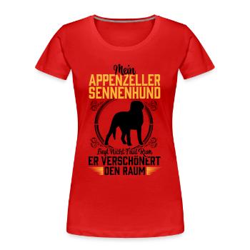 Mountain dog lying around lazily Appenzeller Mountain Dog - Women's Premium Organic T-Shirt - red - Front - Mia (176cm)