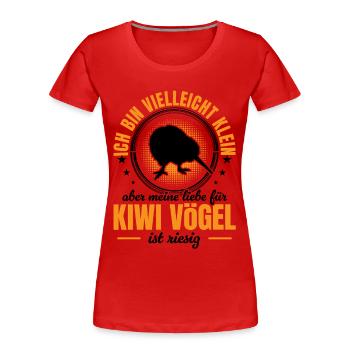 L’oiseau kiwi est un petit oiseau kiwi de Nouvelle-Zélande - T-shirt bio Premium Femme - rouge - Devant - Mia (176cm)