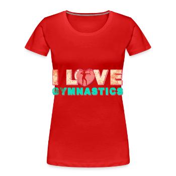 Gymnastics Gymnastics Gymnast Sport - Women's Premium Organic T-Shirt - red - Front - Mia (176cm)