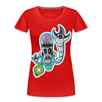 Gehirnmaschine - Frauen Premium Bio T-Shirt - Rot - Vorne - Mia (176cm)