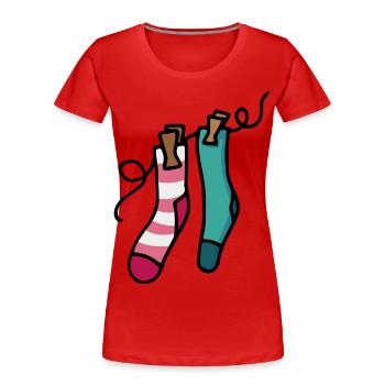 Chaussettes colorées Paire de chaussettes colorées Idée cadeau - T-shirt bio Premium Femme - rouge - Devant - Mia (176cm)