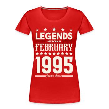 Gift legend February 1995. Gift February 1995. - Women's Premium Organic T-Shirt - red - Front - Mia (176cm)