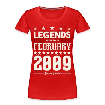 Gift legend February 2009. Gift February 2009. - Women's Premium Organic T-Shirt - red - Front - Mia (176cm)