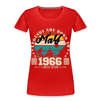 May 1966 Birthday present May 1966. May 1966. - Women's Premium Organic T-Shirt - red - Front - Mia (176cm)