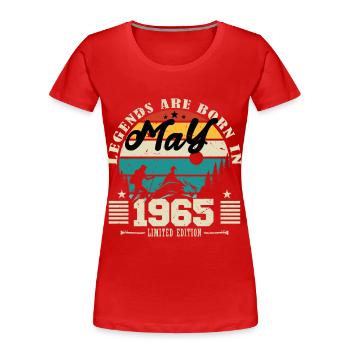 May 1965 Birthday present May 1965. May 1965. - Women's Premium Organic T-Shirt - red - Front - Mia (176cm)