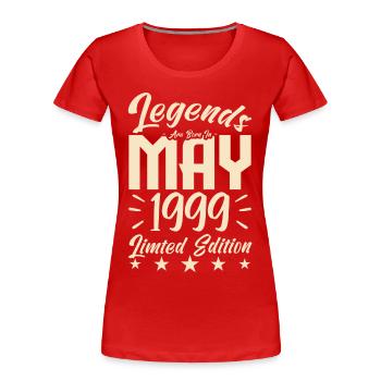 Naissance En mai 1999 Cadeau d'anniversaire 1999. - T-shirt bio Premium Femme - rouge - Devant - Mia (176cm)