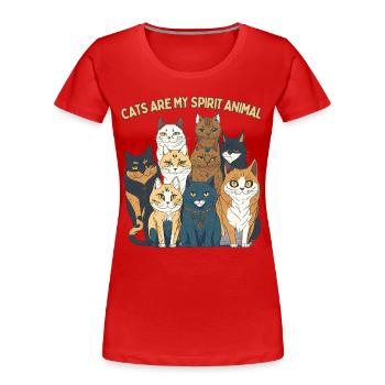 Les chats sont mon animal spirituel - T-shirt bio Premium Femme - rouge - Devant - Mia (176cm)