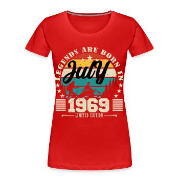 July 1969. Birthday gift July 1969. - Women's Premium Organic T-Shirt - red - Front - Mia (176cm)