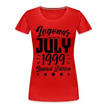 Naissance En Juillet 1999. Cadeau d'anniversaire. - T-shirt bio Premium Femme - rouge - Devant - Mia (176cm)