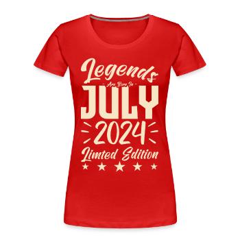 Geburten im Juli 2024 Geburtstagsgeschenk 20 - Frauen Premium Bio T-Shirt - Rot - Vorne - Mia (176cm)