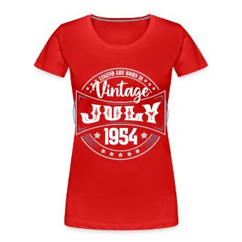 Juli 1954. Geburtstagsgeschenk Juli 1954. - Frauen Premium Bio T-Shirt - Rot - Vorne - Mia (176cm)