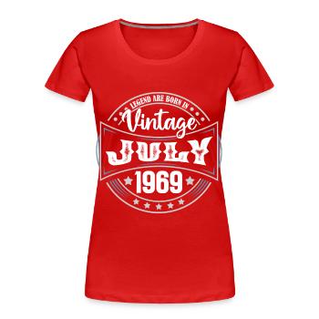 1969 July. Birthday gift July 1969. - Women's Premium Organic T-Shirt - red - Front - Mia (176cm)