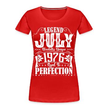 July 1976. Birthday present July 1976. - Women's Premium Organic T-Shirt - red - Front - Mia (176cm)