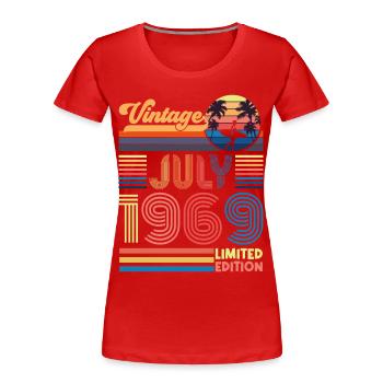 Birthday July 1969. Gift July 1969. - Women's Premium Organic T-Shirt - red - Front - Mia (176cm)