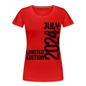 Geschenk Juli 2024. Geburtstag Juli 2024. - Frauen Premium Bio T-Shirt - Rot - Vorne - Mia (176cm)