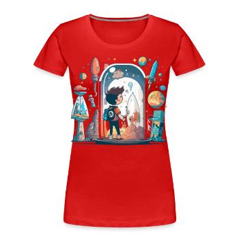 Botanische Schönheit: Pflanzenwunder - Frauen Premium Bio T-Shirt - Rot - Vorne - Mia (176cm)