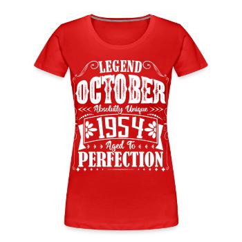Octobre 1954. Cadeau d'Anniversaire octobre 1954. - T-shirt bio Premium Femme - rouge - Devant - Mia (176cm)