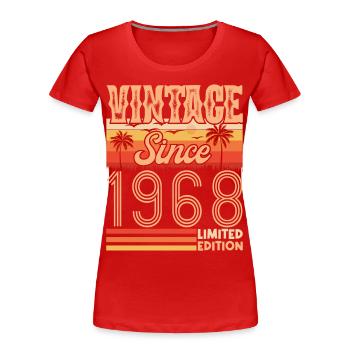 1968. Vintage Born in 1968 Birthday - Women's Premium Organic T-Shirt - red - Front - Mia (176cm)