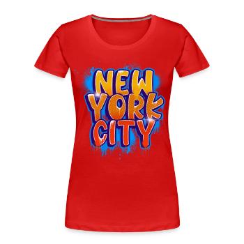 New York City - Frauen Premium Bio T-Shirt - Rot - Vorne - Mia (176cm)