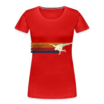 Retro Breakdance Breakdancer - Frauen Premium Bio T-Shirt - Rot - Vorne - Mia (176cm)