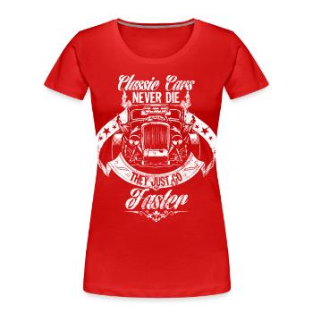Klassik Auto Oldtimer Hot Rod Geschenkidee - Frauen Premium Bio T-Shirt - Rot - Vorne - Mia (176cm)