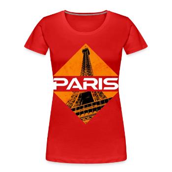 Paris France City Skyline Home Love - Women's Premium Organic T-Shirt - red - Front - Mia (176cm)