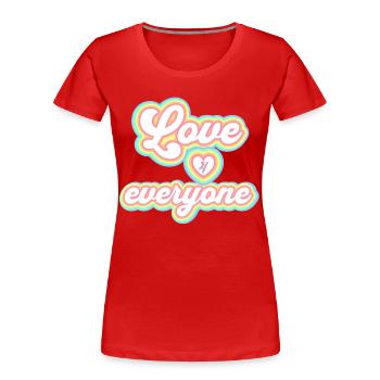 L’amour unisexe arc-en-ciel pour tout le monde - T-shirt bio Premium Femme - rouge - Devant - Mia (176cm)