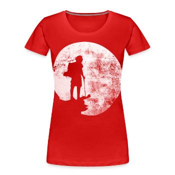 Lune - Randonnée - (12) - T-shirt bio Premium Femme - rouge - Devant - Mia (176cm)